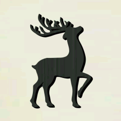 Laser Cut Wooden Christmas Deer Ornament Free Vector, Free Vectors File