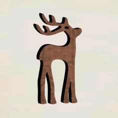 Laser Cut Wooden Standing Deer Christmas Ornament Free Vector, Free Vectors File