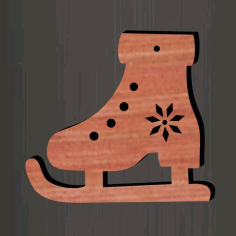 Laser Cut Wooden Skitting Shoe Christmas Ornament Free Vector, Free Vectors File