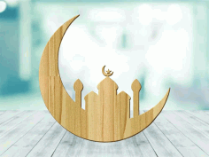 Laser Cut Crescent Moon Mosque Decor Free Vector, Free Vectors File