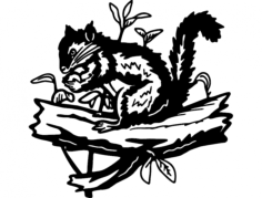 Squirrel And Plants Free DXF File, Free Vectors File