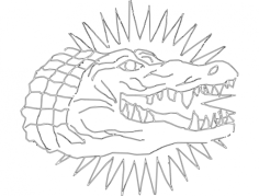 CabeçA De Corcodilo Free DXF File, Free Vectors File