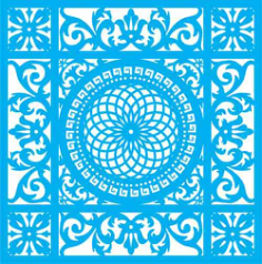 Seamless Blue Damask Pattern Free Vector, Free Vectors File