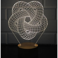 3D Torus Spiral Lamp Free DXF File, Free Vectors File