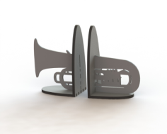 Book Support Trumpet Model Laser Cut Free DXF File, Free Vectors File