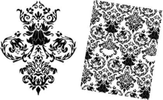 Free Baroque Floral Vector Pattern Free DXF File, Free Vectors File