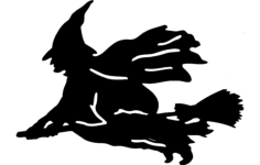 Witch Silhouette Free DXF File, Free Vectors File