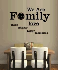 We Are Family Wall Clock Free Vector, Free Vectors File