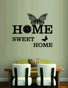 Home Sweet Home Acrylic Wall Clock Free Vector, Free Vectors File