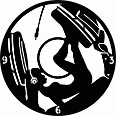 Girl DJ Headphones Clock Vinyl Free Vector, Free Vectors File