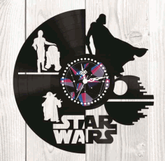 Star Wars Wall Decor Vinyl Record Clock Free Vector, Free Vectors File