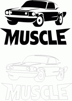 Muscle Car Sticker Free Vector, Free Vectors File