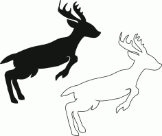 Running Deer Silhouette Free Vector, Free Vectors File