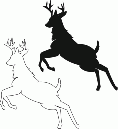 Jumping Deer Silhouette Free Vector, Free Vectors File
