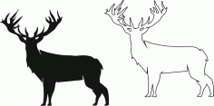 Retro Deer Silhouette Free Vector, Free Vectors File