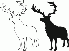 Deer Silhouette Drawing Free Vector, Free Vectors File