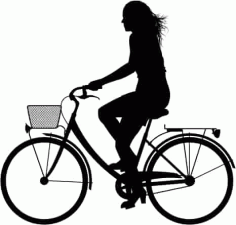 Girl Bicycle Silhouette Free Vector, Free Vectors File