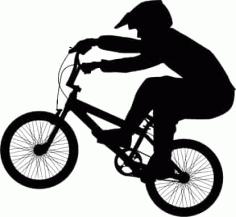 Stunt Riding Bicycle Silhouette Free Vector, Free Vectors File