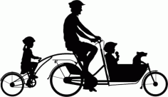 Family Bicycle Silhouette Free Vector, Free Vectors File