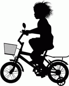 Baby Boy Bicycle Silhouette Free Vector, Free Vectors File