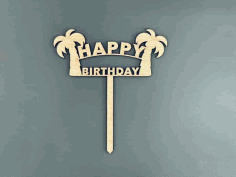 Birthday Cake Palm Tree Topper Free Vector, Free Vectors File