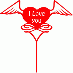 Wing Love Valentine Topper Free Vector, Free Vectors File