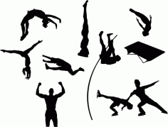 Collection of Sport Silhouette Free Vector, Free Vectors File