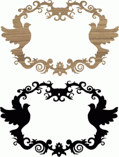 Birds and Floral Decorated Mirror Frame Free Vector, Free Vectors File
