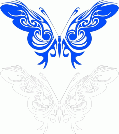 Tribal Butterfly Art Free Vector, Free Vectors File