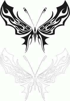 Silhouette Butterfly Design Free Vector, Free Vectors File