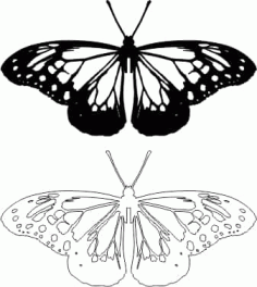 Cutout Butterfly Sticker Free Vector, Free Vectors File