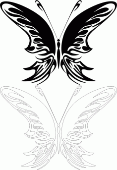 Silhouette Butterfly Vector Art Free Vector, Free Vectors File