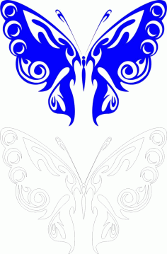 Butterfly Line Art Stencil Free Vector, Free Vectors File
