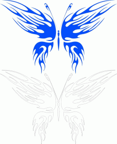 Butterfly Tattoo Stencil Free Vector, Free Vectors File