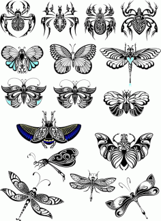 Butterfly Collection Vector Set Free Vector, Free Vectors File