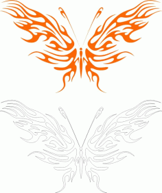 Silhouette Butterfly Wall Sticker Free Vector, Free Vectors File