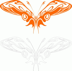 Butterfly Line Sticker Free Vector, Free Vectors File