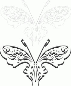 3D Butterfly Sticker Free Vector, Free Vectors File