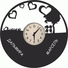 Love Heart Vinyl Clock Free Vector, Free Vectors File
