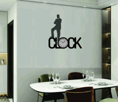 Standing Man Wall Clock Design Free Vector, Free Vectors File