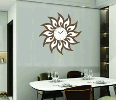 Sun Flower Design Wall Clock Free Vector, Free Vectors File