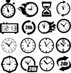 Clock Stickers Free Vector Pack, Free Vectors File
