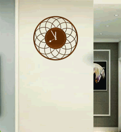 Wooden Circular Design Wall Clock Free Vector, Free Vectors File