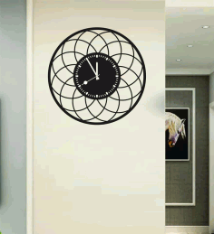 Fancy Circle Design Wall Clock Free Vector, Free Vectors File