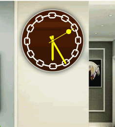 Wooden Ring Chain Wall Clock Free Vector, Free Vectors File
