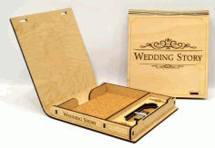 Wooden Wedding Curve Box Free Vector, Free Vectors File