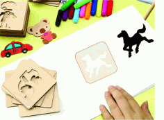 Kids Animal Drawing Wooden Painting Toys Free Vector, Free Vectors File