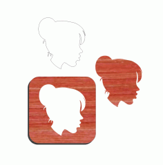 Girls Head Drawing Wooden Stencil Toy Free Vector, Free Vectors File