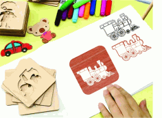 Train Drawing Wooden DIY Painting Toys Free Vector, Free Vectors File