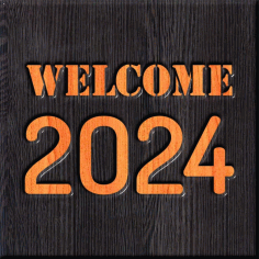 Welcome 2024 Decorative Engrave Free Vector, Free Vectors File